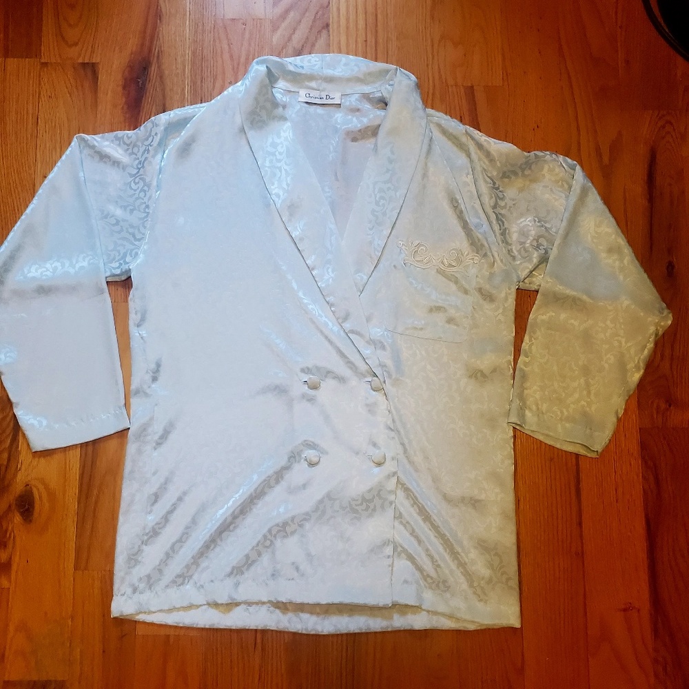 Vintage Late 1980s/Early 1990s Christian Dior Silk Leisure Top